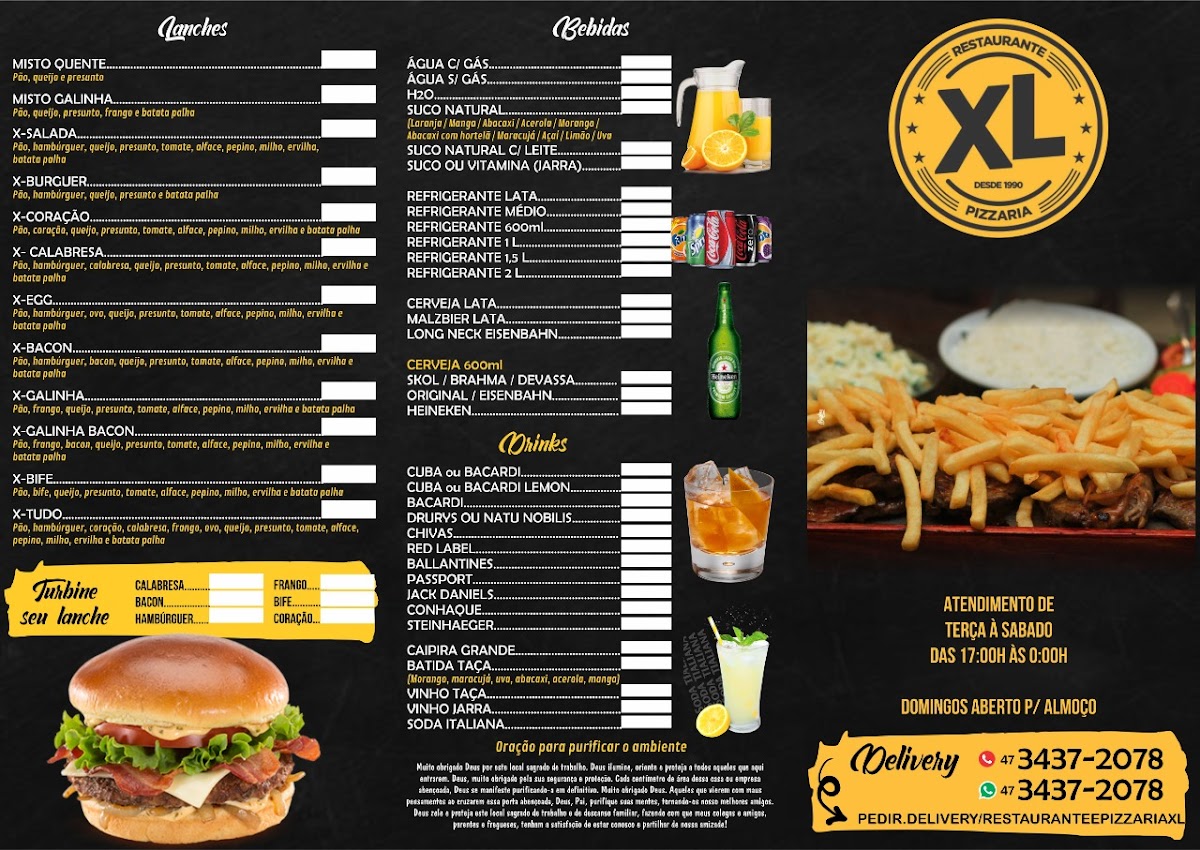 Menu Restaurante E Lanchonete Xl-1